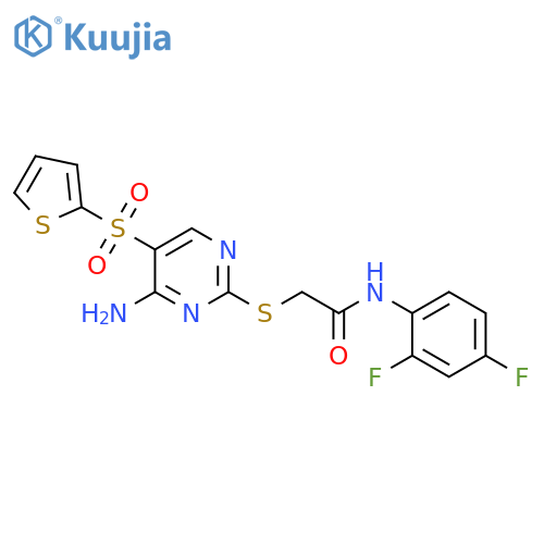 2-{[4-amino-5-(thiophene-2-sulfonyl)pyrimidin-2-yl]sulfanyl}-N-(2,4-difluorophenyl)acetamide structure