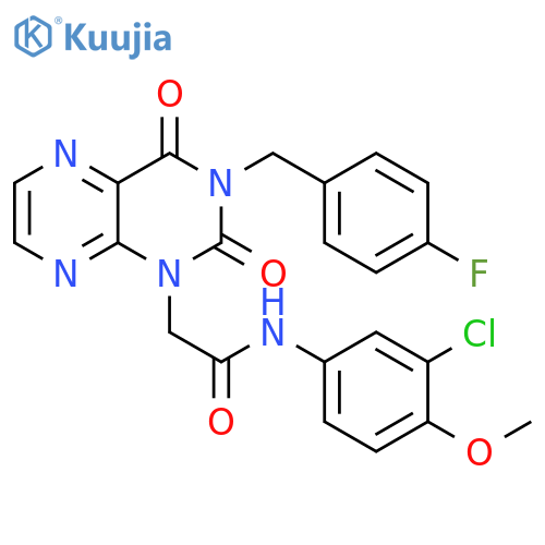 N-(3-chloro-4-methoxyphenyl)-2-{3-[(4-fluorophenyl)methyl]-2,4-dioxo-1,2,3,4-tetrahydropteridin-1-yl}acetamide structure