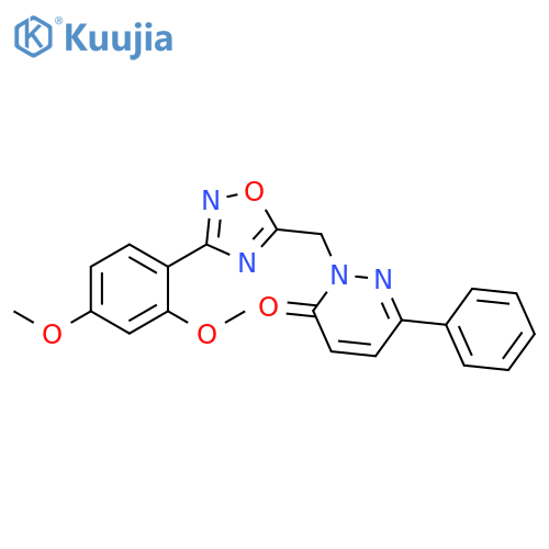 2-{[3-(2,4-dimethoxyphenyl)-1,2,4-oxadiazol-5-yl]methyl}-6-phenyl-2,3-dihydropyridazin-3-one structure
