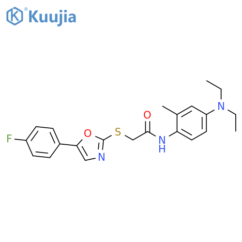 N-[4-(diethylamino)-2-methylphenyl]-2-{[5-(4-fluorophenyl)-1,3-oxazol-2-yl]sulfanyl}acetamide structure