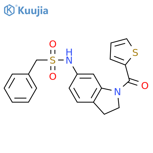 1-phenyl-N-[1-(thiophene-2-carbonyl)-2,3-dihydro-1H-indol-6-yl]methanesulfonamide structure
