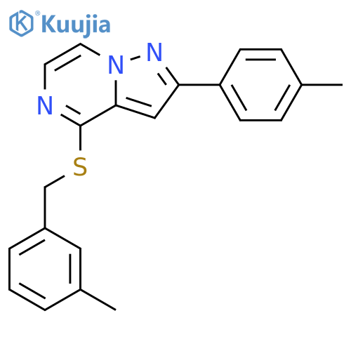 2-(4-methylphenyl)-4-{[(3-methylphenyl)methyl]sulfanyl}pyrazolo[1,5-a]pyrazine structure