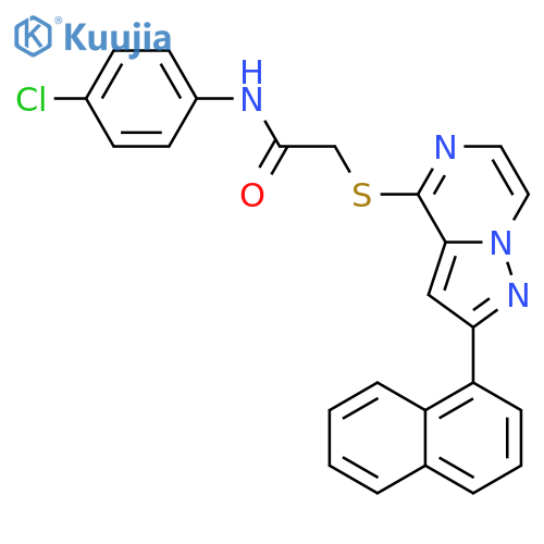 N-(4-chlorophenyl)-2-{[2-(naphthalen-1-yl)pyrazolo[1,5-a]pyrazin-4-yl]sulfanyl}acetamide structure