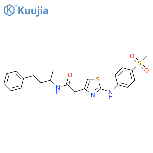 2-{2-[(4-methanesulfonylphenyl)amino]-1,3-thiazol-4-yl}-N-(4-phenylbutan-2-yl)acetamide structure