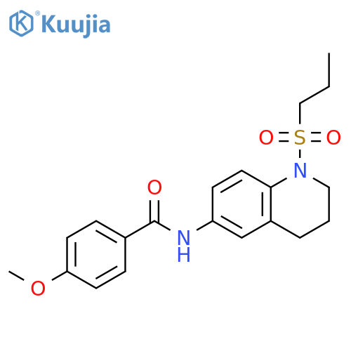 4-methoxy-N-[1-(propane-1-sulfonyl)-1,2,3,4-tetrahydroquinolin-6-yl]benzamide structure