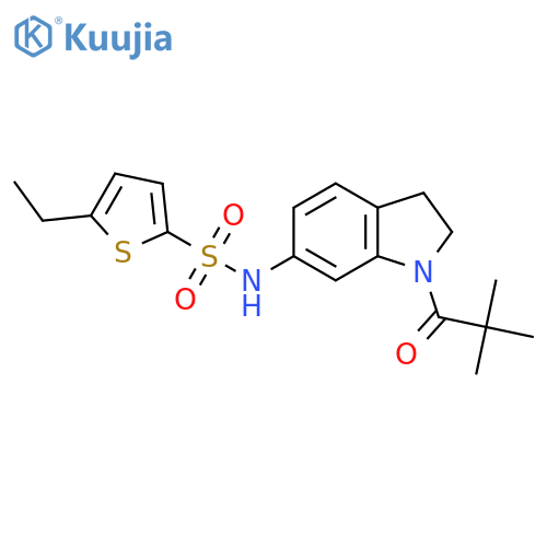 N-[1-(2,2-dimethylpropanoyl)-2,3-dihydro-1H-indol-6-yl]-5-ethylthiophene-2-sulfonamide structure