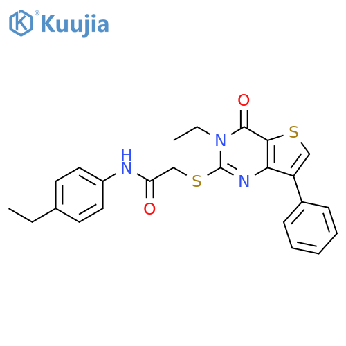 2-({3-ethyl-4-oxo-7-phenyl-3H,4H-thieno[3,2-d]pyrimidin-2-yl}sulfanyl)-N-(4-ethylphenyl)acetamide structure