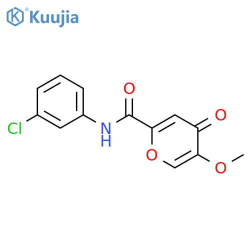 N-(3-chlorophenyl)-5-methoxy-4-oxo-4H-pyran-2-carboxamide structure