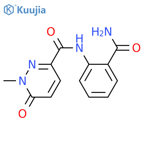 N-(2-carbamoylphenyl)-1-methyl-6-oxo-1,6-dihydropyridazine-3-carboxamide structure