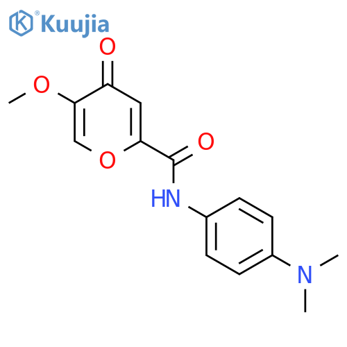 N-[4-(dimethylamino)phenyl]-5-methoxy-4-oxo-4H-pyran-2-carboxamide structure