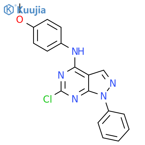 6-Chloro-N-(4-methoxyphenyl)-1-phenyl-1H-pyrazolo[3,4-d]pyrimidin-4-amine structure