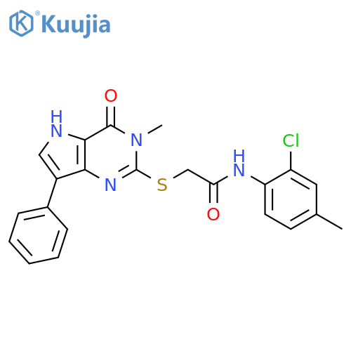 N-(2-chloro-4-methylphenyl)-2-({3-methyl-4-oxo-7-phenyl-3H,4H,5H-pyrrolo[3,2-d]pyrimidin-2-yl}sulfanyl)acetamide structure