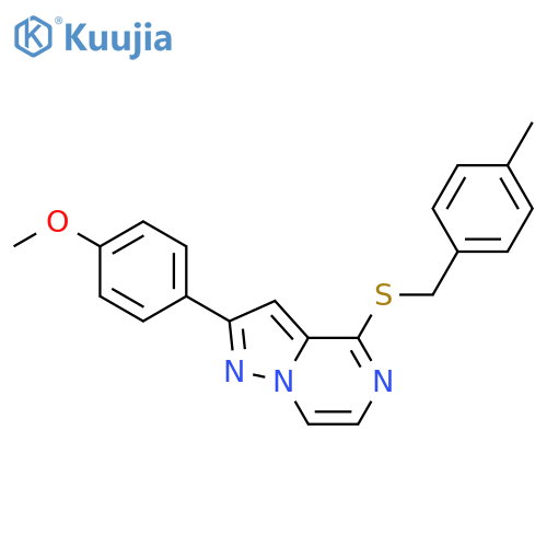2-(4-methoxyphenyl)-4-{[(4-methylphenyl)methyl]sulfanyl}pyrazolo[1,5-a]pyrazine structure