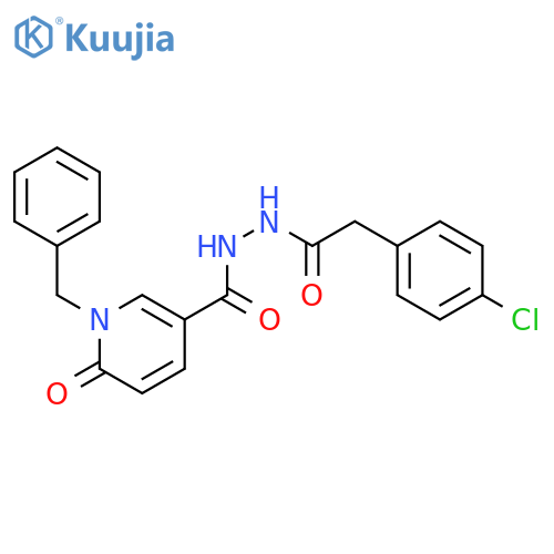 N'-(1-benzyl-6-oxo-1,6-dihydropyridine-3-carbonyl)-2-(4-chlorophenyl)acetohydrazide structure