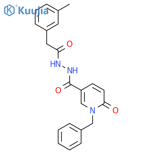 N'-(1-benzyl-6-oxo-1,6-dihydropyridine-3-carbonyl)-2-(3-methylphenyl)acetohydrazide structure
