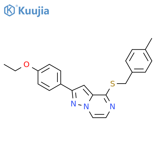 2-(4-ethoxyphenyl)-4-{[(4-methylphenyl)methyl]sulfanyl}pyrazolo[1,5-a]pyrazine structure