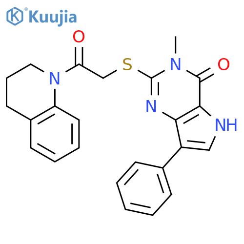 3-methyl-2-{[2-oxo-2-(1,2,3,4-tetrahydroquinolin-1-yl)ethyl]sulfanyl}-7-phenyl-3H,4H,5H-pyrrolo[3,2-d]pyrimidin-4-one structure