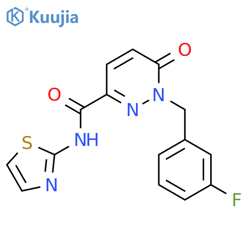 1-[(3-fluorophenyl)methyl]-6-oxo-N-(1,3-thiazol-2-yl)-1,6-dihydropyridazine-3-carboxamide structure