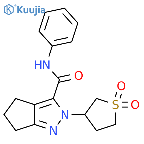 2-(1,1-dioxo-1lambda6-thiolan-3-yl)-N-phenyl-2H,4H,5H,6H-cyclopenta[c]pyrazole-3-carboxamide structure