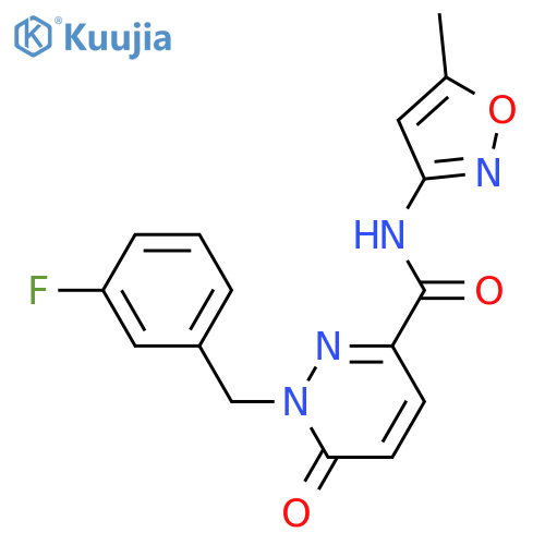 1-[(3-fluorophenyl)methyl]-N-(5-methyl-1,2-oxazol-3-yl)-6-oxo-1,6-dihydropyridazine-3-carboxamide structure