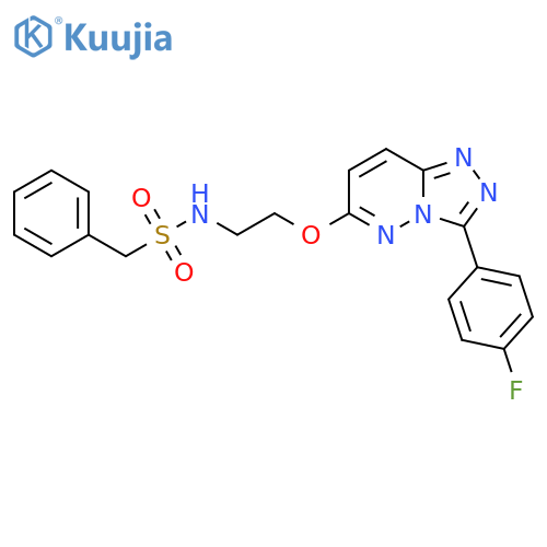 N-(2-{[3-(4-fluorophenyl)-[1,2,4]triazolo[4,3-b]pyridazin-6-yl]oxy}ethyl)-1-phenylmethanesulfonamide structure