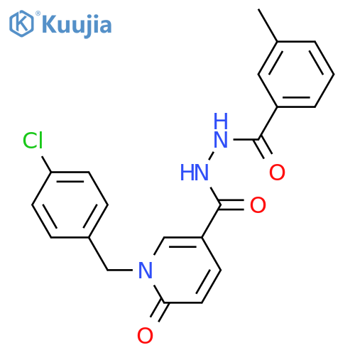 N'-{1-[(4-chlorophenyl)methyl]-6-oxo-1,6-dihydropyridine-3-carbonyl}-3-methylbenzohydrazide structure