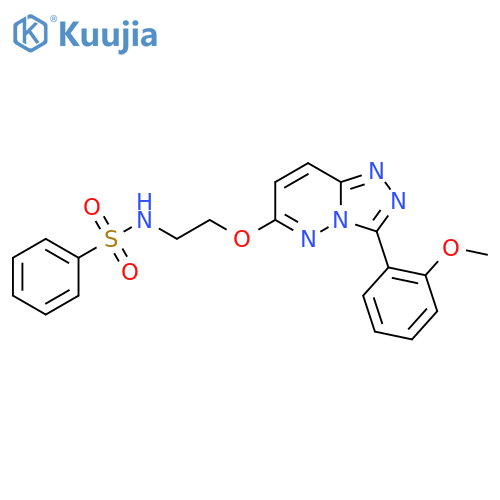 N-(2-{[3-(2-methoxyphenyl)-[1,2,4]triazolo[4,3-b]pyridazin-6-yl]oxy}ethyl)benzenesulfonamide structure