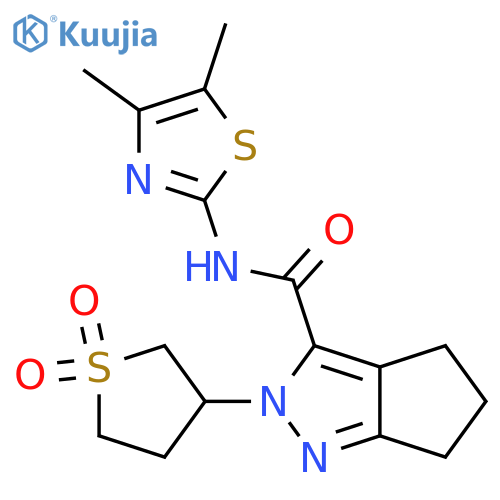N-(4,5-dimethyl-1,3-thiazol-2-yl)-2-(1,1-dioxo-1lambda6-thiolan-3-yl)-2H,4H,5H,6H-cyclopenta[c]pyrazole-3-carboxamide structure