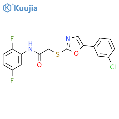 2-{[5-(3-chlorophenyl)-1,3-oxazol-2-yl]sulfanyl}-N-(2,5-difluorophenyl)acetamide structure