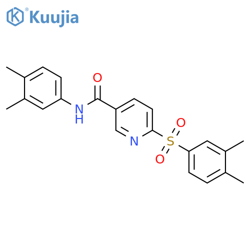 6-(3,4-dimethylbenzenesulfonyl)-N-(3,4-dimethylphenyl)pyridine-3-carboxamide structure