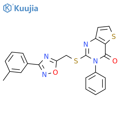 2-({[3-(3-methylphenyl)-1,2,4-oxadiazol-5-yl]methyl}sulfanyl)-3-phenyl-3H,4H-thieno[3,2-d]pyrimidin-4-one structure