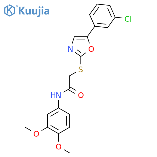 2-{[5-(3-chlorophenyl)-1,3-oxazol-2-yl]sulfanyl}-N-(3,4-dimethoxyphenyl)acetamide structure