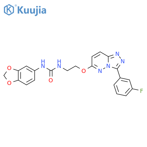 1-(2H-1,3-benzodioxol-5-yl)-3-(2-{[3-(3-fluorophenyl)-[1,2,4]triazolo[4,3-b]pyridazin-6-yl]oxy}ethyl)urea structure