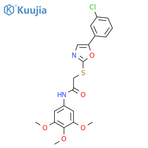 2-{[5-(3-chlorophenyl)-1,3-oxazol-2-yl]sulfanyl}-N-(3,4,5-trimethoxyphenyl)acetamide structure
