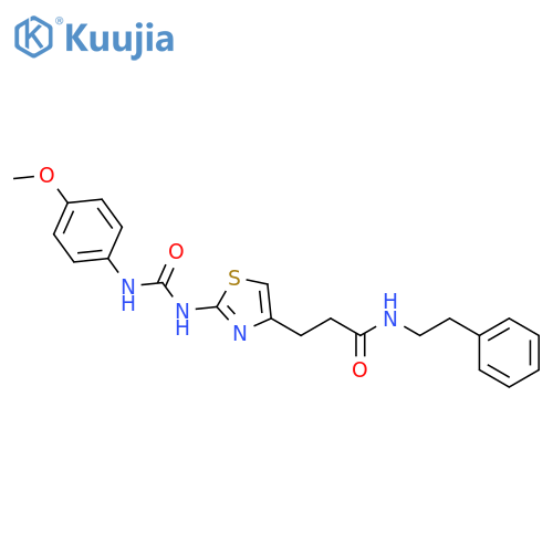 3-(2-{[(4-methoxyphenyl)carbamoyl]amino}-1,3-thiazol-4-yl)-N-(2-phenylethyl)propanamide structure