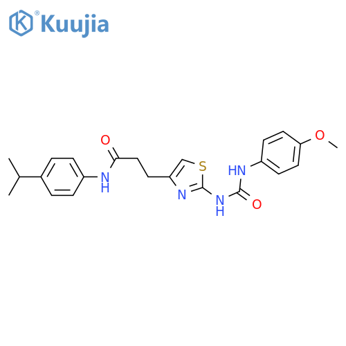 3-(2-{[(4-methoxyphenyl)carbamoyl]amino}-1,3-thiazol-4-yl)-N-[4-(propan-2-yl)phenyl]propanamide structure