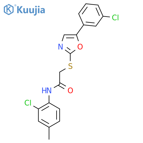 N-(2-chloro-4-methylphenyl)-2-{[5-(3-chlorophenyl)-1,3-oxazol-2-yl]sulfanyl}acetamide structure