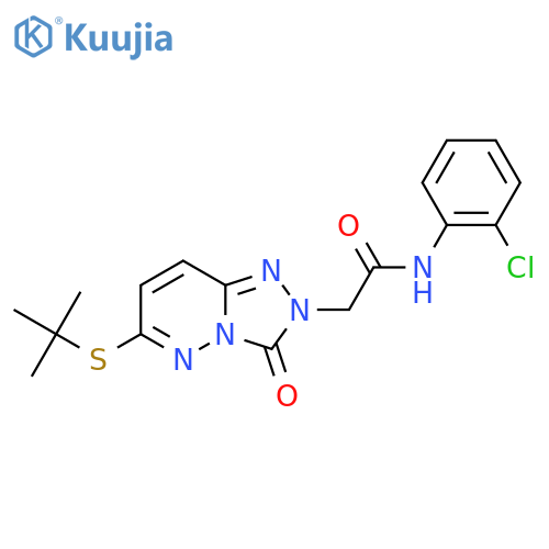 2-[6-(tert-butylsulfanyl)-3-oxo-2H,3H-[1,2,4]triazolo[4,3-b]pyridazin-2-yl]-N-(2-chlorophenyl)acetamide structure