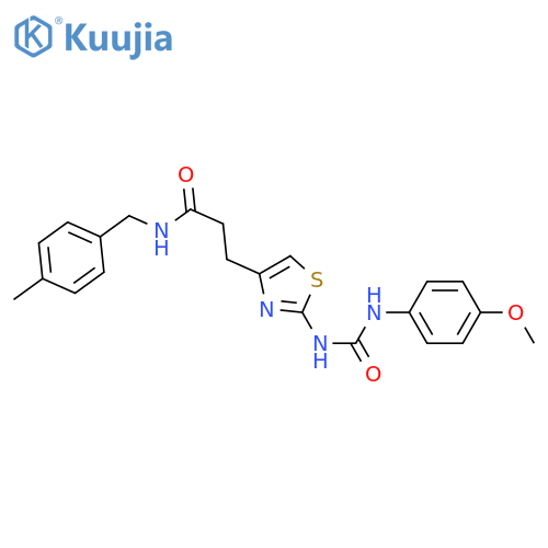 3-(2-{[(4-methoxyphenyl)carbamoyl]amino}-1,3-thiazol-4-yl)-N-[(4-methylphenyl)methyl]propanamide structure