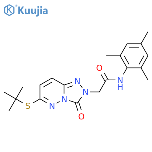 2-[6-(tert-butylsulfanyl)-3-oxo-2H,3H-[1,2,4]triazolo[4,3-b]pyridazin-2-yl]-N-(2,4,6-trimethylphenyl)acetamide structure