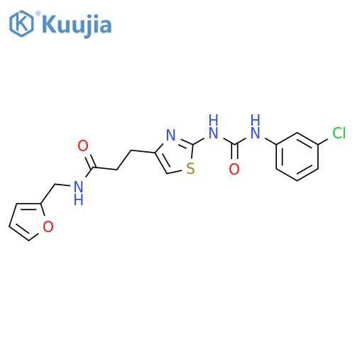 3-(2-{[(3-chlorophenyl)carbamoyl]amino}-1,3-thiazol-4-yl)-N-[(furan-2-yl)methyl]propanamide structure