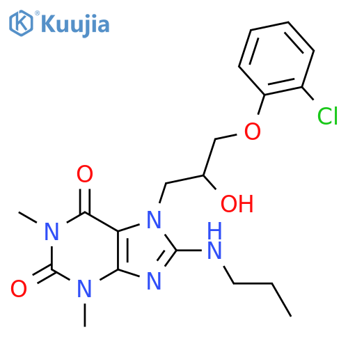 7-[3-(2-chlorophenoxy)-2-hydroxypropyl]-1,3-dimethyl-8-(propylamino)-2,3,6,7-tetrahydro-1H-purine-2,6-dione structure