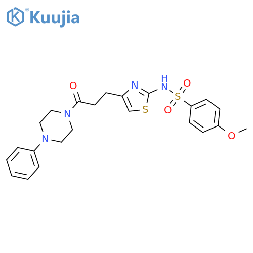 4-methoxy-N-{4-[3-oxo-3-(4-phenylpiperazin-1-yl)propyl]-1,3-thiazol-2-yl}benzene-1-sulfonamide structure