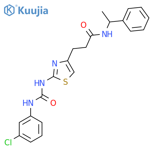 3-(2-{[(3-chlorophenyl)carbamoyl]amino}-1,3-thiazol-4-yl)-N-(1-phenylethyl)propanamide structure