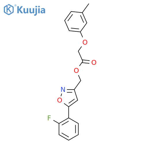 [5-(2-fluorophenyl)-1,2-oxazol-3-yl]methyl 2-(3-methylphenoxy)acetate structure