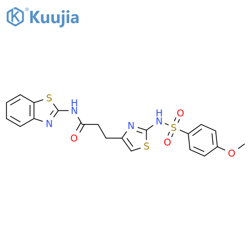 N-(1,3-benzothiazol-2-yl)-3-[2-(4-methoxybenzenesulfonamido)-1,3-thiazol-4-yl]propanamide structure