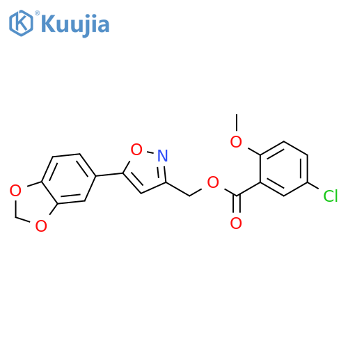 [5-(2H-1,3-benzodioxol-5-yl)-1,2-oxazol-3-yl]methyl 5-chloro-2-methoxybenzoate structure