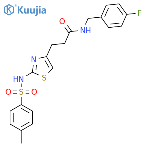 N-[(4-fluorophenyl)methyl]-3-[2-(4-methylbenzenesulfonamido)-1,3-thiazol-4-yl]propanamide structure