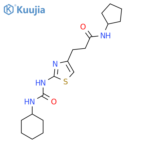 3-{2-[(cyclohexylcarbamoyl)amino]-1,3-thiazol-4-yl}-N-cyclopentylpropanamide structure