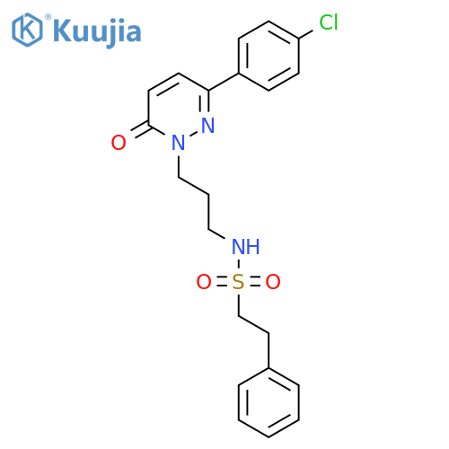 N-{3-[3-(4-chlorophenyl)-6-oxo-1,6-dihydropyridazin-1-yl]propyl}-2-phenylethane-1-sulfonamide structure